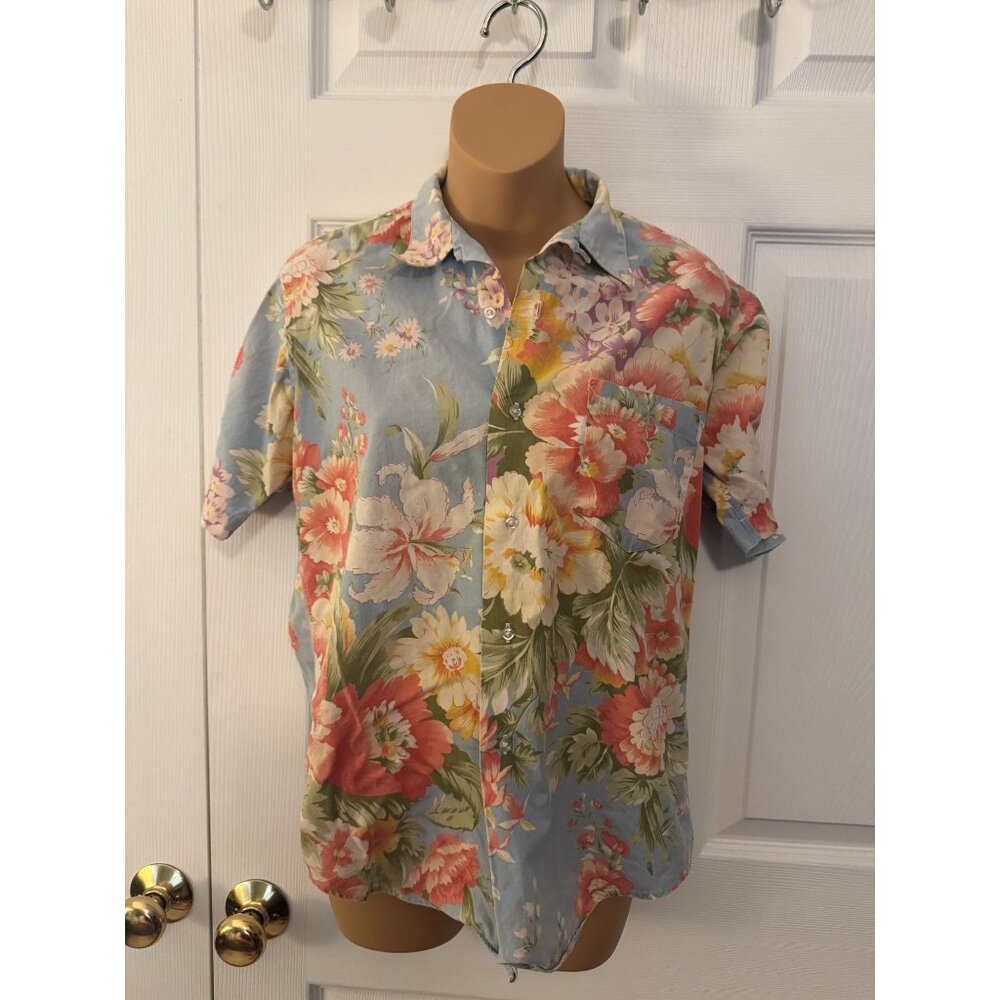 Vintage Polo Ralph Lauren Men's Boys Hawaiian Short Sleeve Shirt Sz 18 S